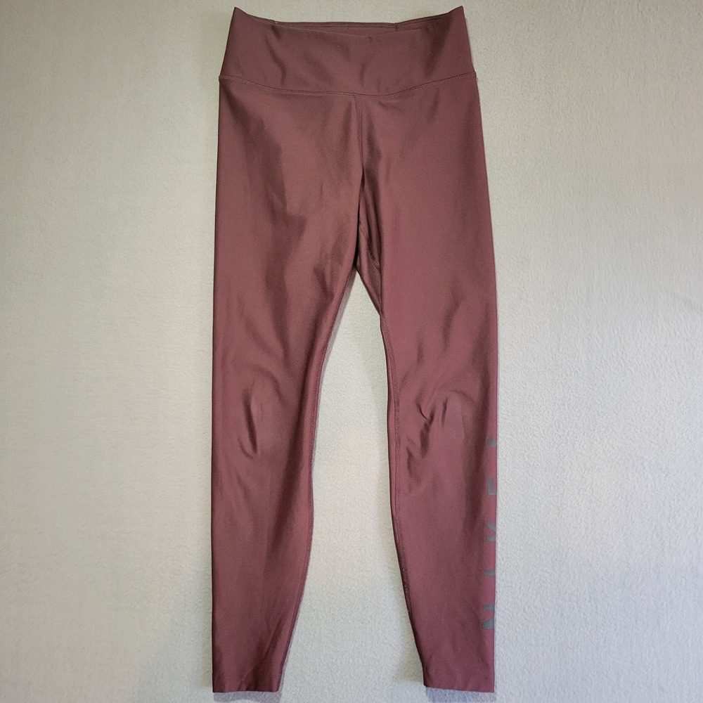 Nike Dri-FIT One Womens High Rise 7/8 Leggings Burgundy Mauve Small